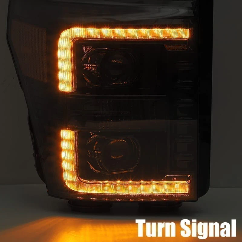 11-16 Ford Super Duty LUXX-Series LED Projector Headlights Black - Image 8
