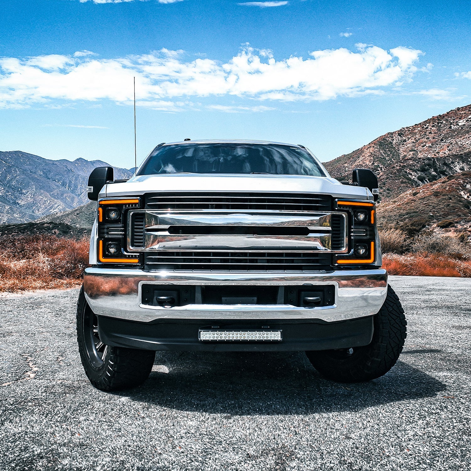 17-19 Ford Super Duty MKII PRO-Series Halogen Projector Headlights Black - Image 5