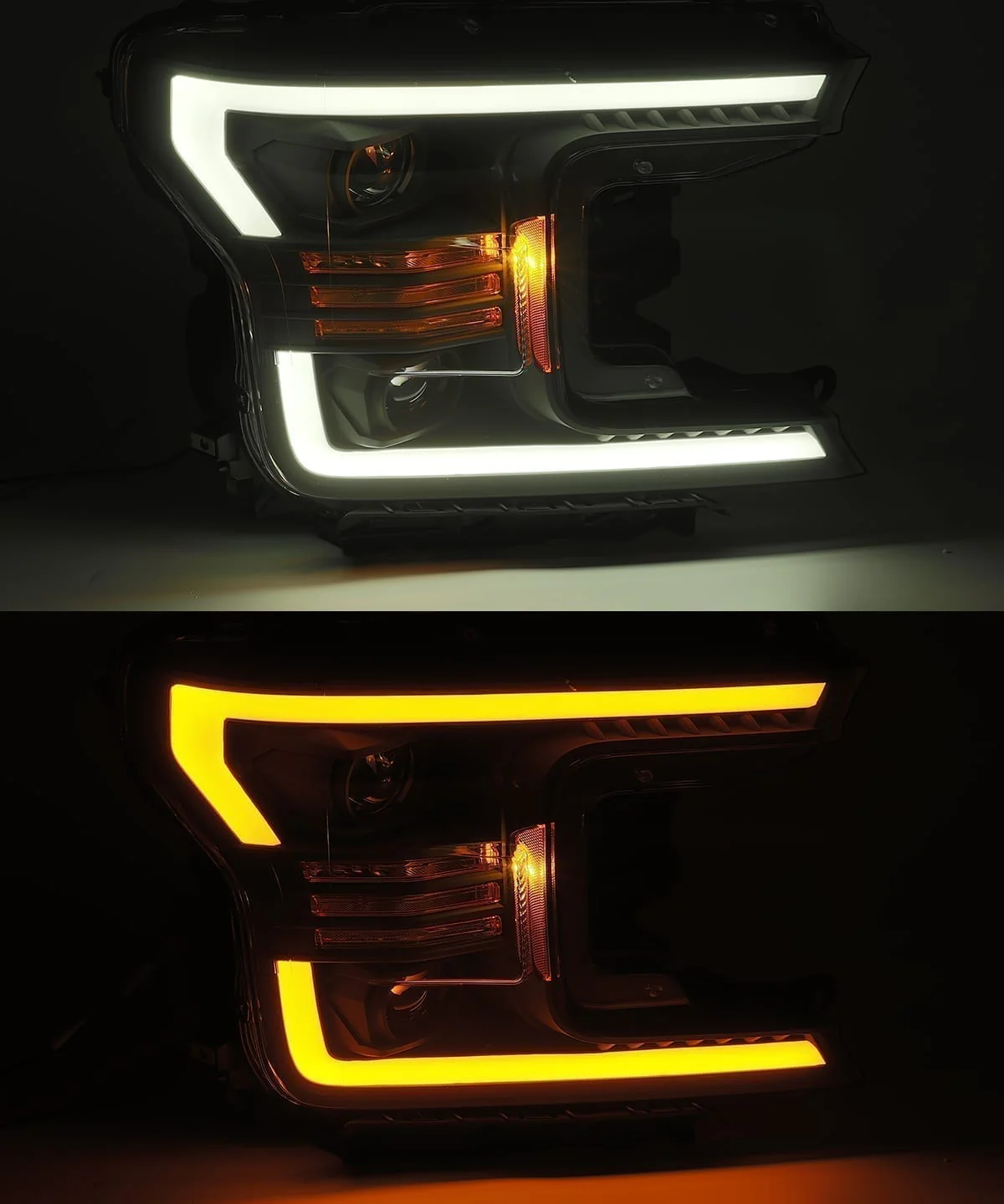 18-20 Ford F150 PRO-Series Halogen Projector Headlights Jet Black - Image 7